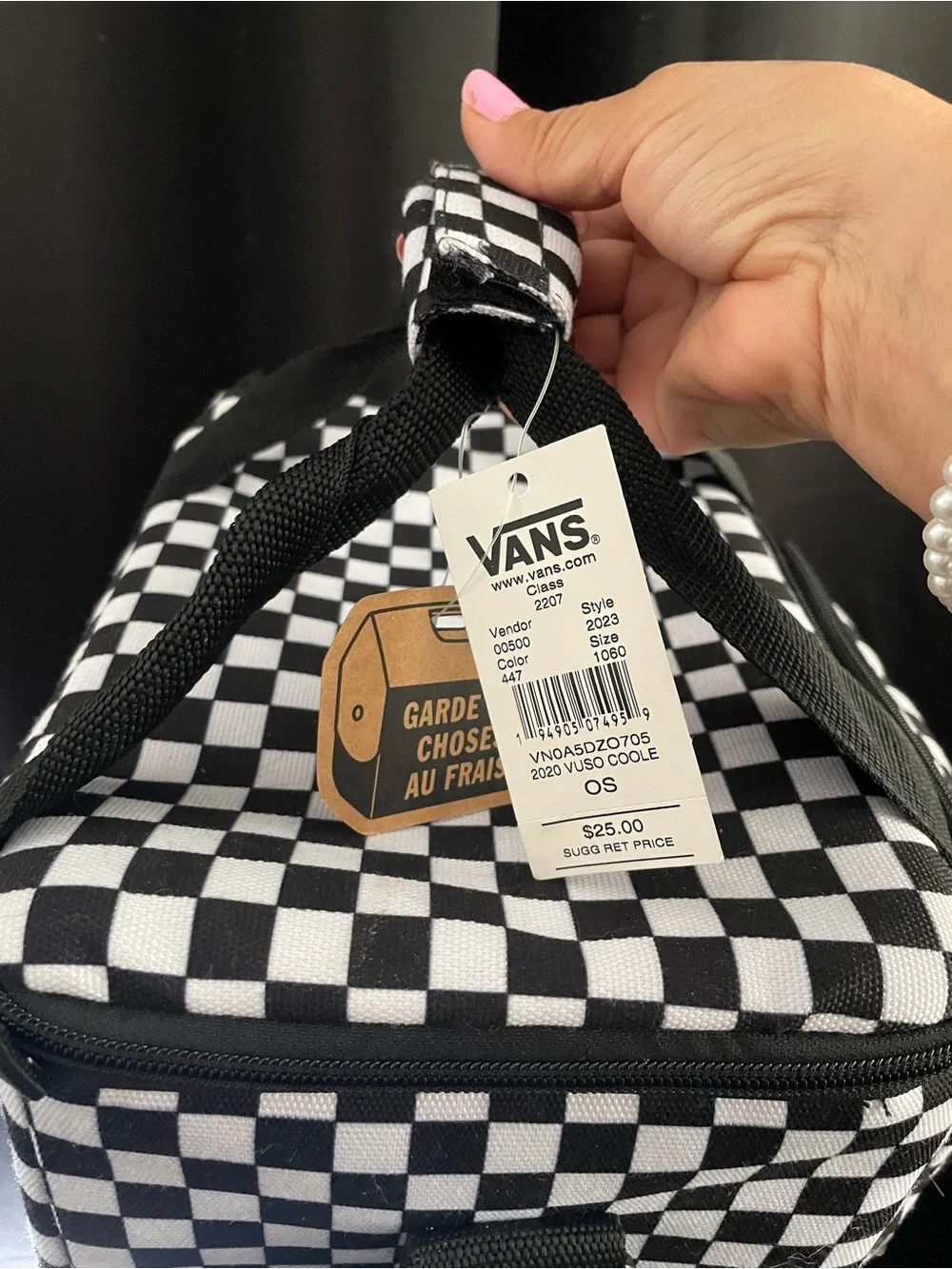 NWT Vans Black & White Checkerboard Cooler Bag - Picture 5 of 7